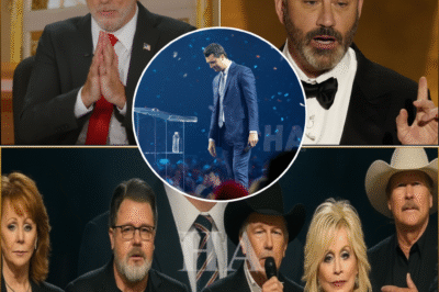 Jon Stewart leading a show that was kept secret until it aired, the truth about Jimmy Kimmel, and a controversy like no other network has ever had—two veteran hosts invited Alan Jackson. Dolly Parton. George Strait. Vince Gill. Reba McEntire. No announcement. No buildup. Just five shadows crossing the stage—and then the room forgot how to breathe. Together, they not only threatened to leave late into the night, but also declared war on censorship itself.