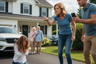 At my parents’ house, my six-year-old daughter was playing in the yard when I suddenly heard a loud bang. I rushed outside — and froze in horror.