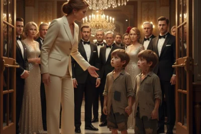 TWO HOMELESS BOYS ASKED A MILLIONAIRE FOR LEFTOVERS — But When She Looked at Their Faces, Her Diamond Glass Fell and the Whole Restaurant Went Silent…