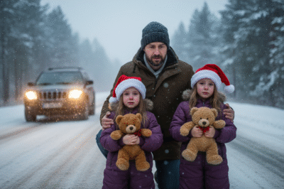 A single dad saw little twin girls abandoned on the road on Christmas Eve.