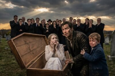 I had laid my wife to rest barely an hour when my 7-year-old son tugged my sleeve, whispering shakily, “Dad… Mom called me from inside the coffin.”