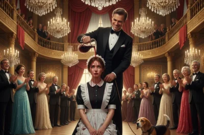 At the millionaire’s promotion celebration party, a poor maid was ordered by the CEO to act like a dog to entertain his guests — but her reaction left everyone in the room ashamed…