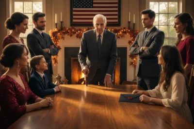 Turkey dinner, chandelier glittering, Macy’s Parade turned low: my billionaire grandfather appeared with a bruise… my mother raised her glass — “serves him right, Dad taught him,” my father nodded… then a black envelope sealed in red wax slid onto the table and the room held its breath…