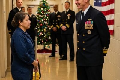 The SEAL admiral didn’t even try to hide his laugh.  It cracked down the main corridor like a whip.  “Hey, sweetheart,” he boomed, flanked by senior officers. “What’s your call sign, mop lady?”  Uniforms turned. Conversations died.