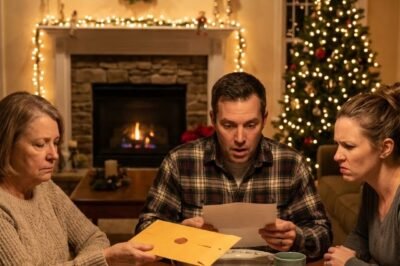 **I INVITED MY SON AND HIS WIFE FOR CHRISTMAS DINNER.  I GAVE HIM A BMW. I GAVE HER A DESIGNER PURSE. THEN MY SON SMIRKED AND SAID, “MOM, MY WIFE TOLD ME TO TEACH YOU A LESSON. NO GIFTS FOR YOU.” SHE SAT THERE SMILING. I SLOWLY PULLED OUT AN ENVELOPE AND SAID, “GOOD — THEN I HAVE ONE MORE GIFT FOR YOU BOTH.” THE MOMENT HE OPENED IT, HIS HANDS BEGAN TO SHAKE…**