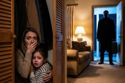 **“MY HUSBAND SAID HE WOULDN’T BE HOME UNTIL TOMORROW.  SO WHEN I HEARD ‘I’M HOME!’ AT THE FRONT DOOR, MY DAUGHTER GRABBED MY SHIRT AND WHISPERED, ‘MOMMY… THAT’S NOT DADDY.’”**