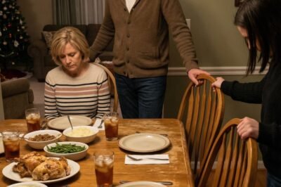 CHRISTMAS MORNING, MY DAD STOOD UP AND SNAPPED: “GET OUT. PAYING BILLS DOESN’T BUY YOU A PLACE IN THIS FAMILY.” MY MOM HISSED, “STOP ENVYING YOUR SISTER.” I SMILED AND SAID ONE SENTENCE. THE NEXT MORNING, HE CALLED THE POLICE. THE OFFICER SAID FOUR WORDS THAT MADE THEM PANIC.