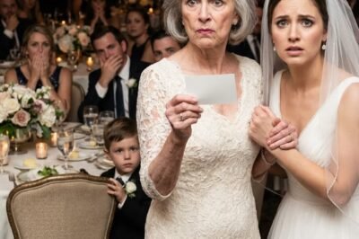 **MY GRANDSON SLIPPED ME A NOTE AT THE WEDDING.  “GRANDMA… PLEASE, LET’S GET OUT OF HERE.” TEN MINUTES LATER, I STOPPED THE MUSIC AND READ IT OUT LOUD — AND THE BRIDE’S OWN SISTER BROKE THE ENTIRE RECEPTION.**