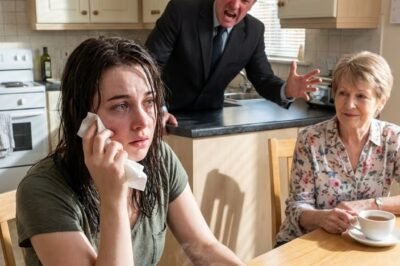 **“At the family dinner, my husband dumped hot soup on my head while his mother laughed.  Then he said, ‘You’ve got ten minutes to get out.’ I wiped my face, reached into my bag, placed a stack of documents on the table, and said quietly: ‘You’re right. Ten minutes.’ What happened after that… no one at that table was prepared for.”**