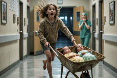 “My mommy’s been sleeping for three days…” A 7-year-old girl pushed a rusted wheelbarrow for miles to save her newborn twins—and what followed left an entire hospital frozen.