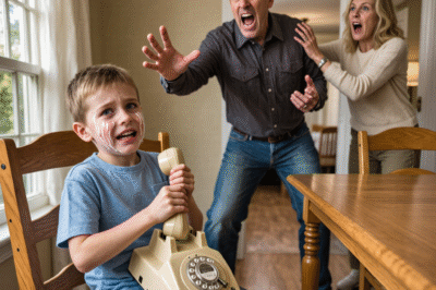 When my husband yanked my hair and dragged me across the floor, my son did the one thing he’d been taught for emergencies. “GRANDPA… DAD IS HURTING MOM.” That phone call ended everything he thought he controlled.