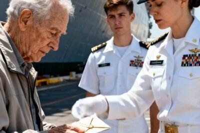 THE YOUNG OFFICER THOUGHT HE WAS JUST A CONFUSED OLD MAN ON THE WRONG PIER — BUT THE 89-YEAR-OLD SHE TRIED TO REMOVE WAS CARRYING A SECRET THAT WOULD REWRITE THE VERY HISTORY OF THE WARSHIP SHE GUARDED.