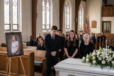 HE BROUGHT HIS MISTRESS TO HIS PREGNANT WIFE’S FUNERAL—AND THE LAWYER STOPPED THE SERVICE.