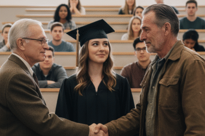 FOR 25 YEARS, MY STEPFATHER POURED CONCRETE UNDER THE SUN—SO I COULD STAND ON A STAGE AND SAY “PhD.” AT MY DEFENSE, THE PROFESSOR SAW HIM… AND EVERYTHING CHANGED.