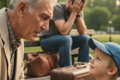 THE DAY I FOUND MY SON ON A PARK BENCH WITH THREE SUITCASES… AND MY FOUR-YEAR-OLD GRANDSON ASKED, “GRANDPA, CAN YOU FIX THIS?”