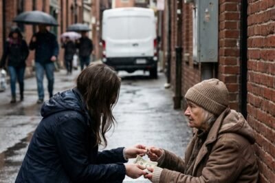 AFTER MY DIVORCE, I LEFT A FEW DOLLARS FOR AN OLD WOMAN ON A STREET CORNER—UNTIL SHE GRABBED MY WRIST AND SAID, “YOU’VE DONE ENOUGH. DON’T GO HOME TONIGHT.”