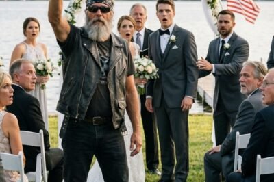 No one expected a biker to stand up in the middle of a wedding. No one expected what came out of his mouth next.