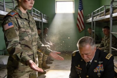 “YOU’RE STILL ALIVE?” The General saw the bruises on her face… And in the middle of the formation, he broke down.