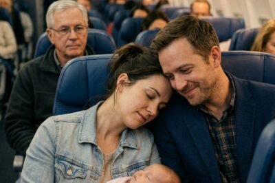 SHE FELL ASLEEP ON A STRANGER’S SHOULDER WITH HER BABY IN HER ARMS… AND WOKE UP TO THE ONE DECISION THAT CHANGED EVERYTHING. The crying started in row 22 and tore through the cabin like a fire alarm nobody could switch off.