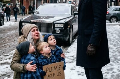 A MILLIONAIRE STEPPED OUT OF HIS TESLA— AND FOUND HIS EX BEGGING ON A CHICAGO SIDEWALK… WITH THREE CHILDREN WHO HAD HIS FACE.  It was a brutal December morning in downtown Chicago.