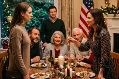 “WE VOTED.” My sister stood up at Christmas dinner, lifted her glass, and said it like she was announcing the results of an election. “We voted,” she repeated with a bright smile. Then she looked straight at me. “And you’re not included anymore.”