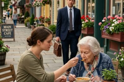 A BILLIONAIRE WALKED INTO A SMALL RESTAURANT FOR LUNCH… AND CAUGHT A WAITRESS FEEDING HIS MOTHER WITH SHAKING HANDS. He didn’t interrupt. He didn’t say a word.