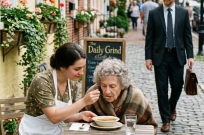 A BILLIONAIRE WALKED INTO A SMALL RESTAURANT AND WATCHED A WAITRESS FEED HIS MOTHER WITH TREMBLING HANDS.  She had no idea who the woman was. She had no idea the man watching from the corner owned half the city.  But what happened next… changed both of their lives.