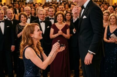 I WALKED INTO MY HUSBAND’S COMPANY GALA HOLDING AN ANNIVERSARY GIFT… AND FOUND HIS RICH FEMALE BOSS ON ONE KNEE ASKING HIM TO MARRY HER. Not joking. Not flirting.
